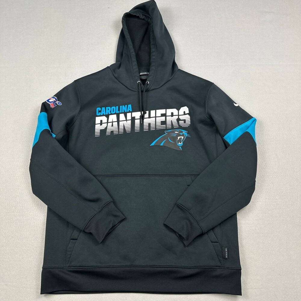 Carolina Panthers Hoodie Men Large Black Nike On Field NFL Team Issued Dri Fit L